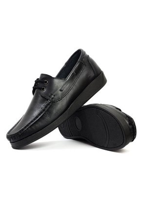 Zapato Colegial Niño Cuero Negro Maniqueo Marrone