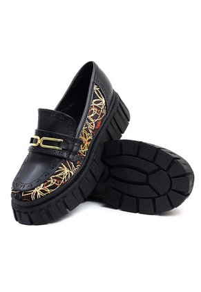 Mocasín Mujer Negro Maniqueo Hera