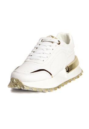 Tenis Blanco-Dorado Maniqueo Celeste