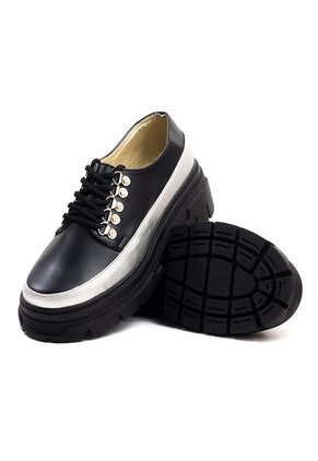 Zapatos Mujer Negro-Dorado Maniqueo Tiny