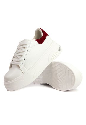Tenis Blanco-Rojo Maniqueo Queen