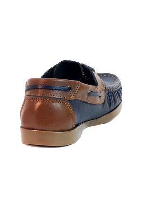 Mocasines Cuero Azul-Miel Maniqueo Roger