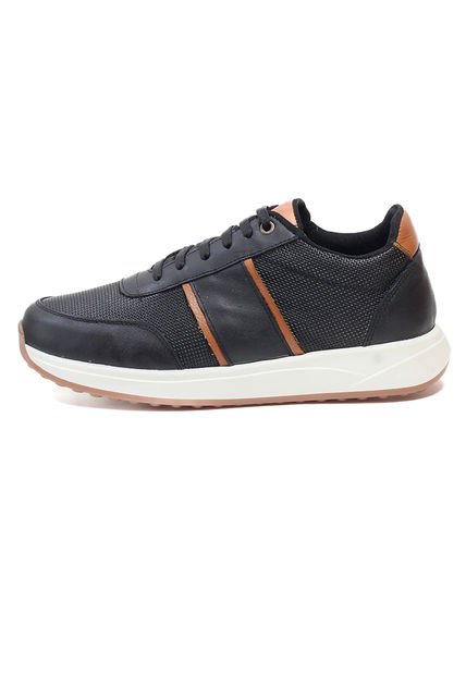 Zapatos Cuero Negro-Miel Maniqueo Bravur
