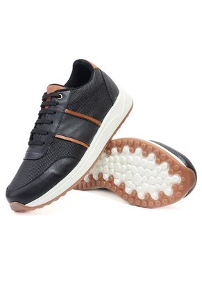 Zapatos Cuero Negro-Miel Maniqueo Bravur