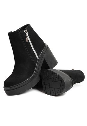 Botín Mujer Negro Maniqueo Font