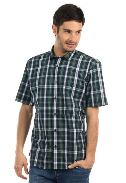 Camisa Verde-Azul Oscuro Manpower