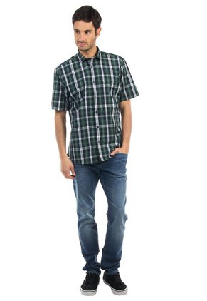 Camisa Verde-Azul Oscuro Manpower