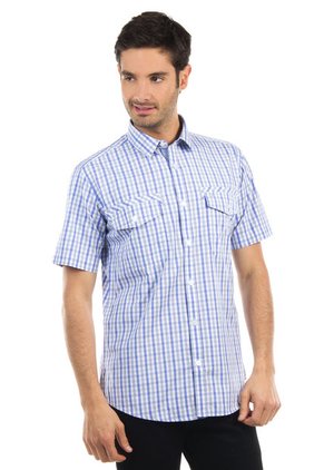 Camisa Blanco-Azul Manpower