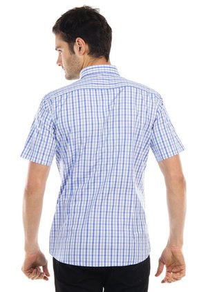Camisa Blanco-Azul Manpower