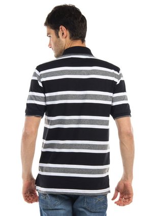 Camiseta Polo Manpower Negro-Gris