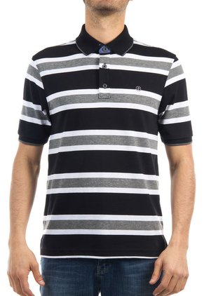 Camiseta Polo Manpower Negro-Gris
