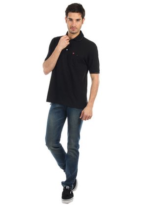 Camiseta Polo Manpower Negro