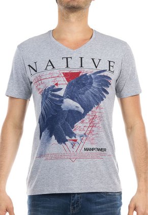 Camiseta Manpower Gris Medio