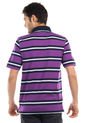 Camiseta Polo Manpower Azul Oscuro-Morado-Blanco de Manpower