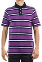 Camiseta Polo Manpower Azul Oscuro-Morado-Blanco de Manpower