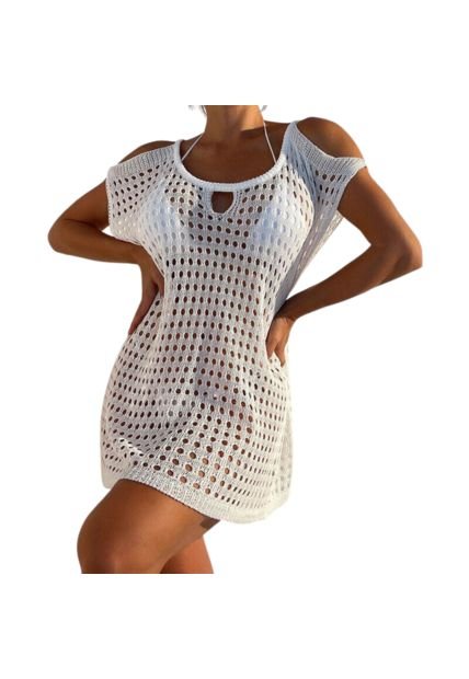 SALIDA DE BAÑO TEJIDA CROCHET BLANCO