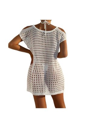 SALIDA DE BAÑO TEJIDA CROCHET BLANCO