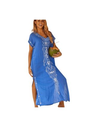 TUNICA EN ALGODON AZUL