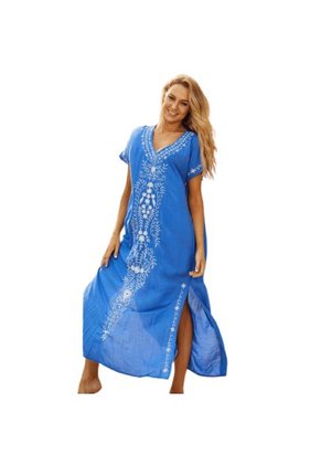 TUNICA EN ALGODON AZUL