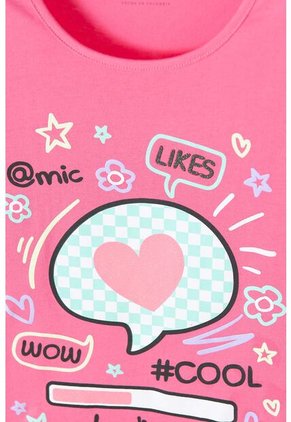 Camiseta De Mic Manga Corta Rosada Para Niña 4