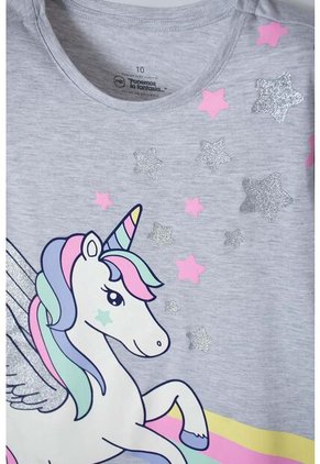 Camiseta De Mic Manga Corta Gris Para Niña 12