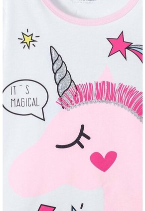 Pijama De Mic Con Pantalón Largo Blanco Y Gris Para Niña 8