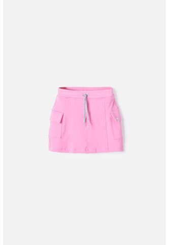 Falda De Mic Con Bolsillos Rosada Para Niña 10 MARCA MIC