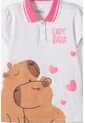 Camiseta Capibara Tipo Polo Blanco Para Niña 10 de MARCA MIC