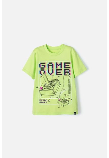 Camiseta Mic Verde Limón Manga Corta Para Niño 4