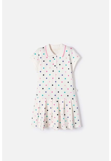 Vestido Mic Marfil Corto Tipo Polo Para Niña 8
