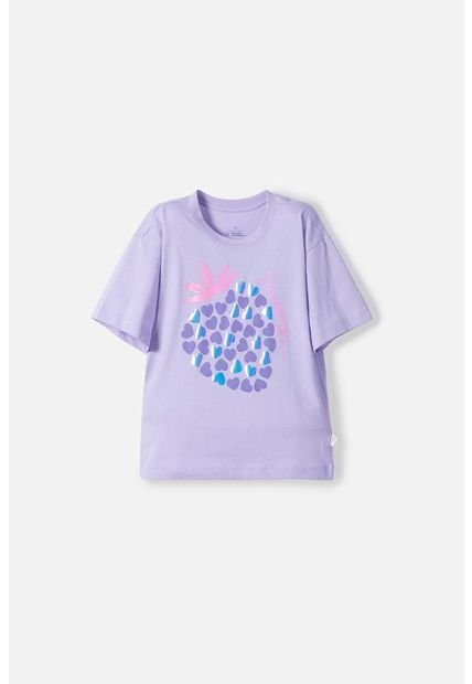 Camiseta De Mic Manga Corta Lavanda Claro Para Niña 8