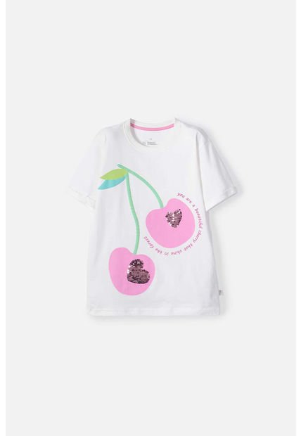 Camiseta De Mic Manga Corta Marfil Para Niña 6
