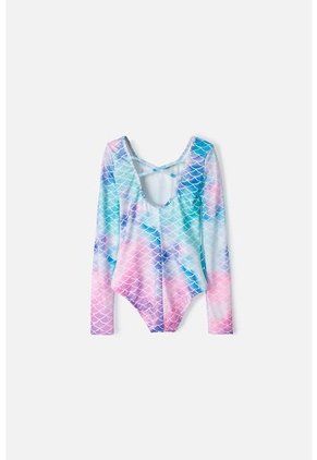 Vestido De Baño Mic Manga Larga Multicolor Para Niña 14