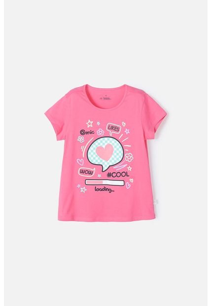 Camiseta De Mic Manga Corta Rosada Para Niña 4