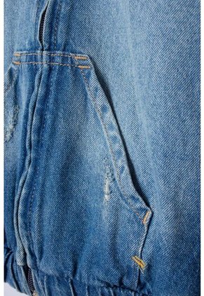 Chaqueta Mic En Denim Azul Medio Con Apliques De Estrellas Para Niña 6