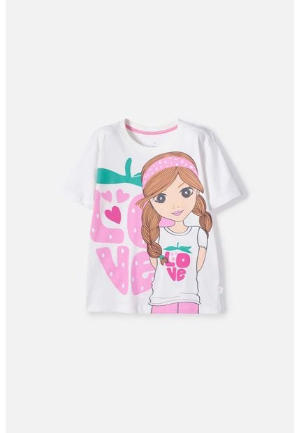 Camiseta De Mic Manga Corta Multicolor Para Niña 12