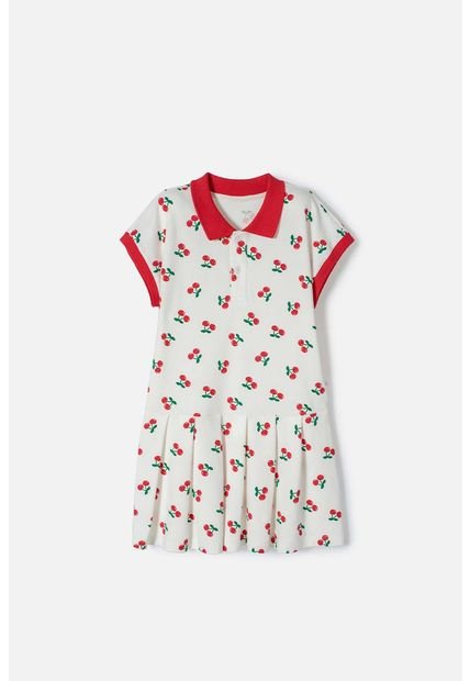 Vestido De Mic Manga Corta Marfil Para Niña 4