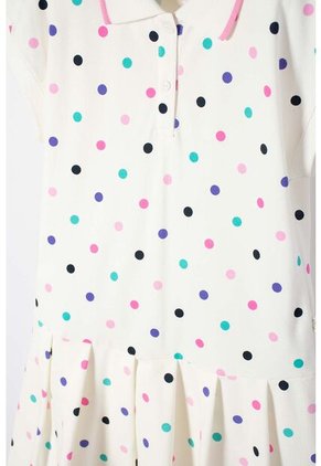 Vestido Mic Marfil Corto Tipo Polo Para Niña 4