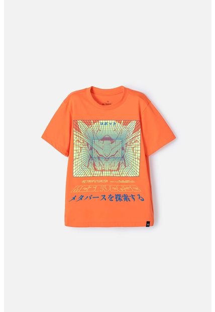 Camiseta Mic Naranja Manga Corta Para Niño 4