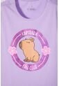 Camiseta De Capybara Manga Corta Violeta Para Niña 12 de MARCA MIC