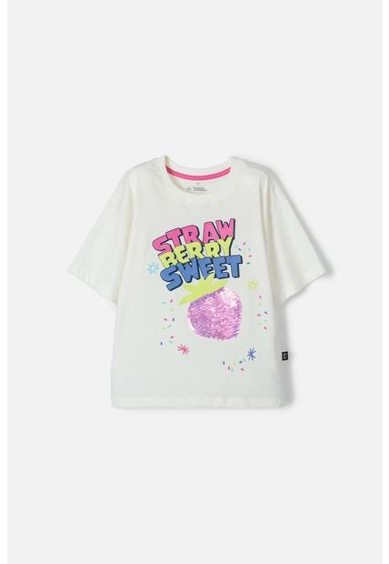 Camiseta Mic De Manga Corta Marfil Para Niña 12