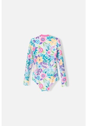 Vestido De Baño Mic Manga Larga Multicolor Para Niña 12
