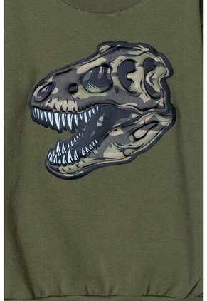 Buzo De Mic Cuello Redondo Cerrado Verde Militar Para Niño 8