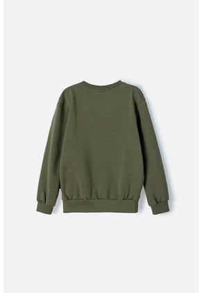 Buzo De Mic Cuello Redondo Cerrado Verde Militar Para Niño 8