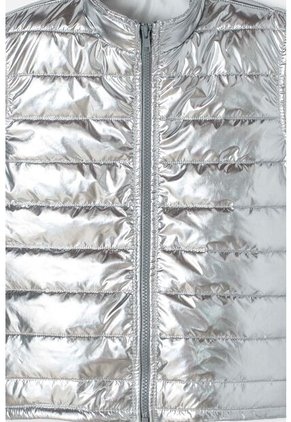 Chaleco Mic Color Plata Con Cierre Frontal Para Niña 12