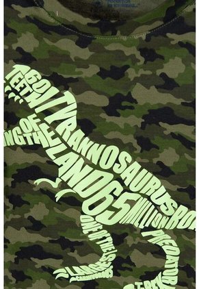 Camiseta Mic Manga Corta Verde Militar Para Niño 8