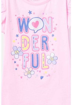 Camiseta De Mic Manga Corta Rosada Para Niña 4