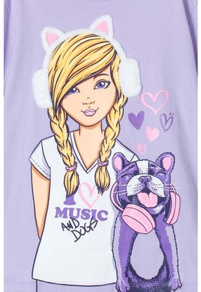 Camiseta De Mic Manga Corta Lila Para Niña 4