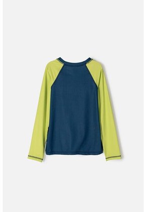 Camiseta De Baño De Mic Azul Y Verde Para Niño 14
