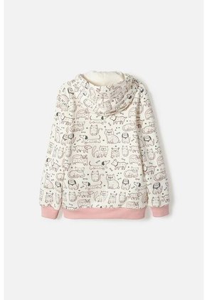 Buzo De Mic Con Capucha Marfil Para Niña 10